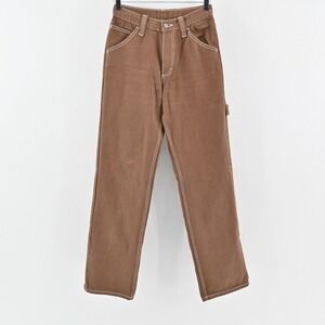 BRANDY MELVILLE J GALT Jeans Womens Sz S Brown Cotton Carpenter‎ Wide Leg Retro